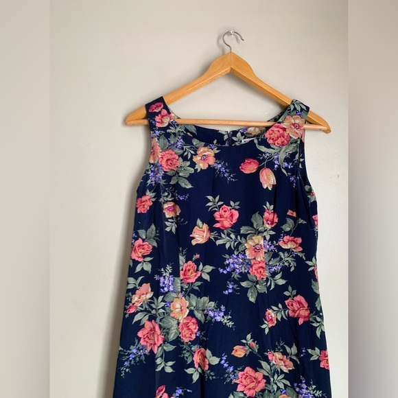 R&K Vintage 90s  Floral Romantic Midi Dress Boho Hippie Sundress Cottagecore - Picture 2 of 8